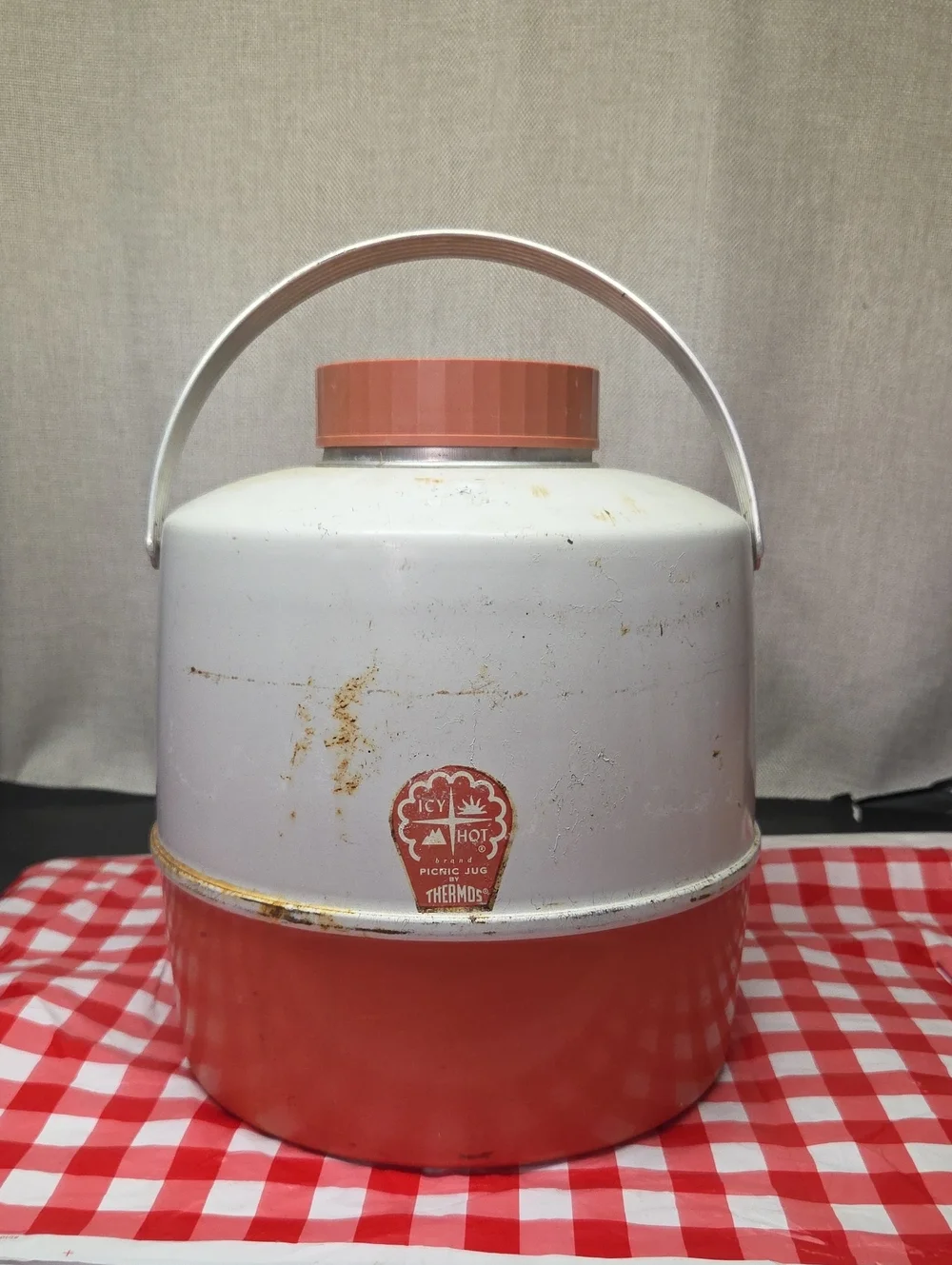 Vintage‎ Thermos Outing Picnic Set Red Tan